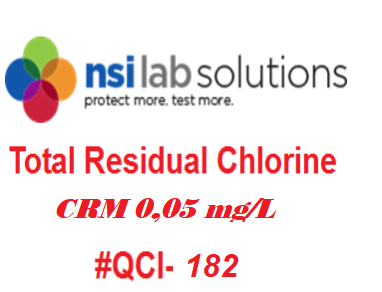 CRM# QCI-182, Dung dịch chuẩn Clo dư 0,05 mg/L, 24X1.5 ml, Hãng NSI, Mỹ